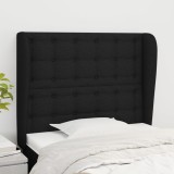 Gossi tablie de pat cu aripioare, negru, 93x23x118/128 cm, textil