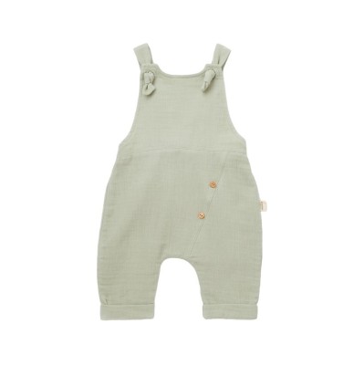 Salopeta de vara cu pantaloni lungi din muselina, BabyCosy, 100% bumbac organic, verde (Marime: 18-24 Luni) foto