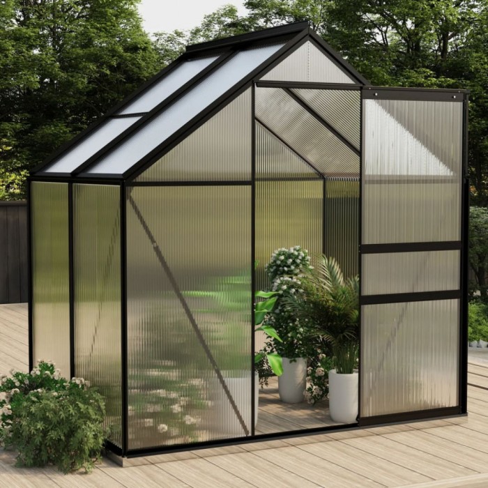 Seră, antracit, 2,47 m&sup2;, aluminiu