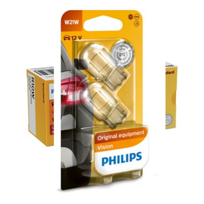 Set 2 Becuri Fara Soclu 12V W21W W3X16D Philips foto