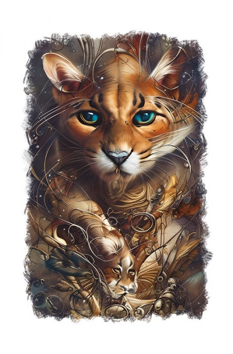 Sticker decorativ, Felina, Portocaliu, 85 cm, 6944ST