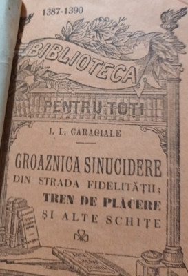 GROAZNICA SINUCIDERE IN STRADA FIDELITATII BIBLIOTECA PTR.TOTI 1387 1390 foto