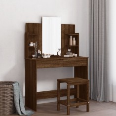 vidaXL Masă de toaletă cu oglindă, stejar maro, 96x39x142 cm 837581