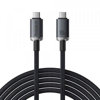 Cablu Date si Incarcare USB-C - USB-C Baseus Crystal Shine Series, 100W, 1.5m, Negru P10318204111-00 foto