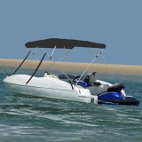 VidaXL Parasolar barcă Bimini cu 4 arcuri, negru, 243x244x137 cm
