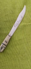 Cutit decorativ de colectie lucrat manual din corn de ren