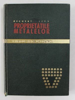 PROPRIETATILE METALELOR SI METODE FIZICE DE CONTROL de ING. NICOLAE GERU , 1967 foto