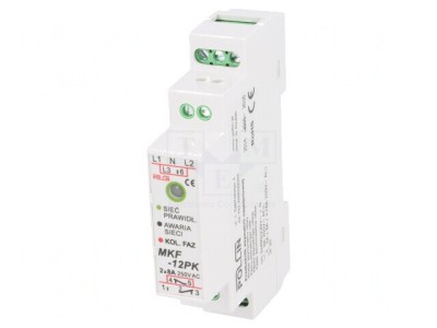 Releu Monitorizare Tensiune Șină DIN DPDT MKF-12PK foto