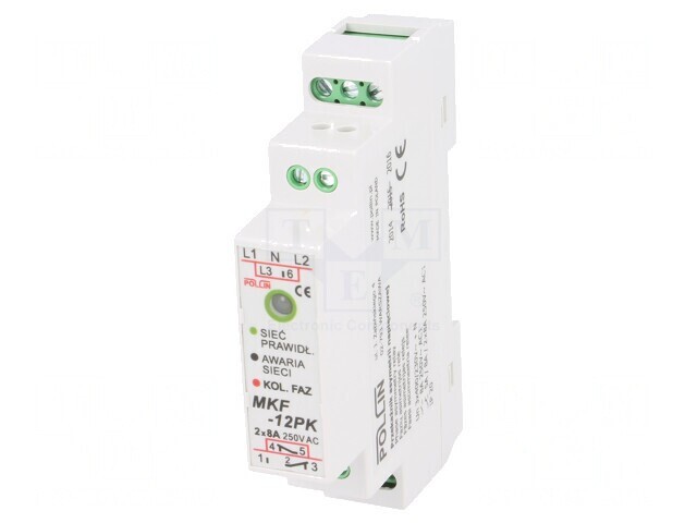 Releu Monitorizare Tensiune Șină DIN DPDT MKF-12PK