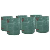Saci gunoi grădină cu m&acirc;nere 12 buc., pliabil rotund verde 272L
