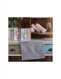 Set 6 prosoape mici de fata, bucatarie sau maini cu model cu linii unduite
