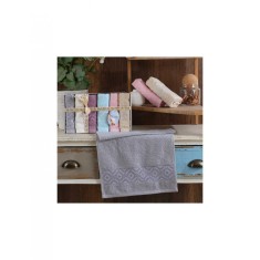 Set 6 prosoape mici de fata, bucatarie sau maini cu model cu linii unduite