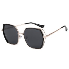 Ochelari soare hexagonali polarizati Techsuit, negru, 9768 foto