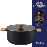 Semioala Aluminiu 28x14 cm, 7.8 L, Heinner Samurai Gourmet, Antiaderenta Ceramica, Baza Inductie