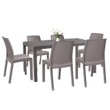 Cumpara ieftin Set mobilier de grădină Hellda 6+1 cappuccino