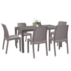 Set mobilier de grădină Hellda 6+1 cappuccino