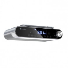 Auna KR-130, radio de bucatarie, bluetooth, hands-free, fm, lumini led, argintiu foto