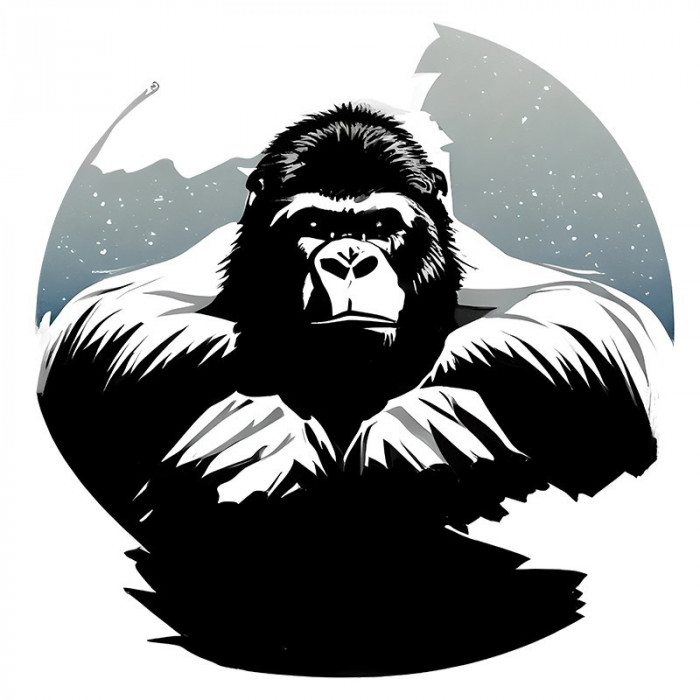 Sticker decorativ, Gorila, Negru, 61 cm, 8829ST