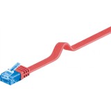 Cablu de retea RJ45 CAT 6A flat UTP 0.5m Rosu, Goobay 96300