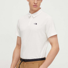 The North Face polo sportiv Tanken culoarea bej, neted