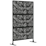 Outsunny Paravan Exterior cu 2 Picioare din Oțel, pentru Exterior și Grădină, 122x45x198 cm, Negru | Aosom Romania