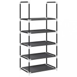 Suport pantofi 5 niveluri, negru, 44x28x94 cm, tesatura netesa