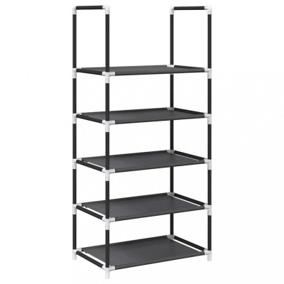 Suport pantofi 5 niveluri, negru, 44x28x94 cm, tesatura netesa foto