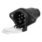 Priza Remorca 7 Pini Tip S 24V Plastic, Universala, Conector Tata, Montaj Usor, Protectie Intemperii, Negru
