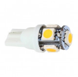 Bec Pozitie T10 5 Led SMD 5050 Lumina Alba 24V Pret / Set 10714W-24V 180321-4, General