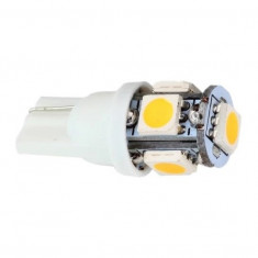 Bec Pozitie T10 5 Led SMD 5050 Lumina Alba 24V Pret / Set 10714W-24V 180321-4