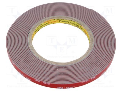 Bandă de fixare 3M acril gri 9mm x 5,5m 1,6mm 39N/cm foto