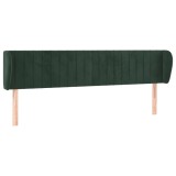 Cumpara ieftin Tablie de pat cu aripioare verde inchis 183x23x78/88 cm catifea