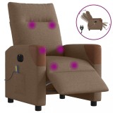 VidaXL Fotoliu electric de masaj rabatabil, maro, textil