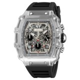Ceas Barbati SKMEI 2305 Alb-Negru , Functii Multiple, Design Fashion, Cronometru, Alarma, Rezistent la Apa 5ATM