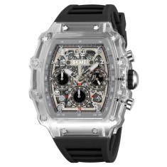 Ceas Barbati SKMEI 2305 Alb-Negru , Functii Multiple, Design Fashion, Cronometru, Alarma, Rezistent la Apa 5ATM