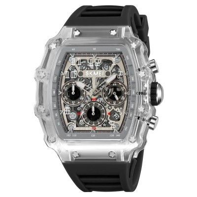 Ceas Barbati SKMEI 2305 Alb-Negru , Functii Multiple, Design Fashion, Cronometru, Alarma, Rezistent la Apa 5ATM foto