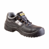 Pantofi de protectie WSL3 Top Master, marimea 47, piele naturala, talpa poliuretan, bombeu metalic, parti reflectorizante, Negru