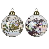 Cumpara ieftin Glob de Craciun cu floare in interior - Bauble Glass Iris Dry Flower - mai multe modele | Kaemingk