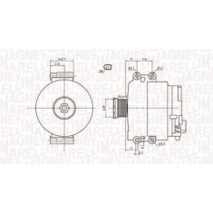 Alternator BMW Seria 1 (E81), 1 (E87), 3 (E46), 3 (E90), 5 (E60), X3 (E83), Z4 Roadster (E85), 116 i, 120 i, 116 d, 320 i, 520 i, fulie 56mm, MAGNETI