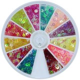 Confeti pentru nail art, set - paiete &icirc;n formă de CD