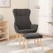 Scaun de relaxare cu taburet, gri deschis, textil
