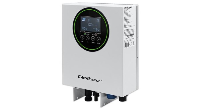 Convertor &icirc;ncălzire apă solară Qoltec Inverter ECO Solar Boost | MPPT | BYPASS | LCD | 3kW/4kW | Wi-fi