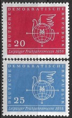 B2028 - Germania DDR 1958 - Targul de la Leipzig 2v.neuzat,perfecta stare