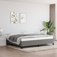 vidaXL Cadru de pat fără saltea, gri &icirc;nchis, 200x200 cm, textil
