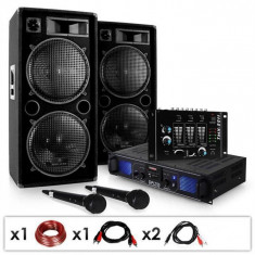 Electronic-Star DJ SET &amp;amp;quot;DJ-20.1&amp;amp;quot; Amplificator PA, PA box micro-cablu 2000 W foto