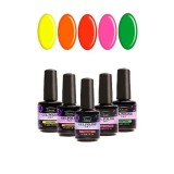 Cumpara ieftin Kit mic 5 lacuri permanente de &icirc;naltă calitate 2&icirc;n1 &ndash; neon, Christel