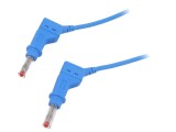 Cablu de Conectare ST&Auml;UBLI 32A, Mufă Banană 4mm, Lungime 2m, PVC, Albastru, CAT II 600V