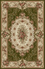 Covor Model Lotos 1529-310, Marime 60 x 110 cm, Verde, Inaltime Fir 8 mm, Antialergic, Polipropilena, Living, Dormitor, Sufragerie, Birou
