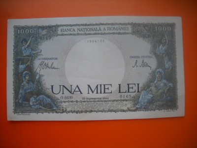 HOPCT ROMANIA 1000 LEI 1941 10 SEPEMBRIE -AUNC / UNC [ 3 ] foto