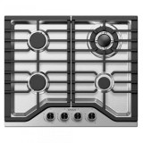 Plita Incorporabila Samus PSG-64SX9, 4 arzatoare pe gaz, Gratare din fonta, Sisteme de siguranta la arzatoare, Aprindere electrica, Inox